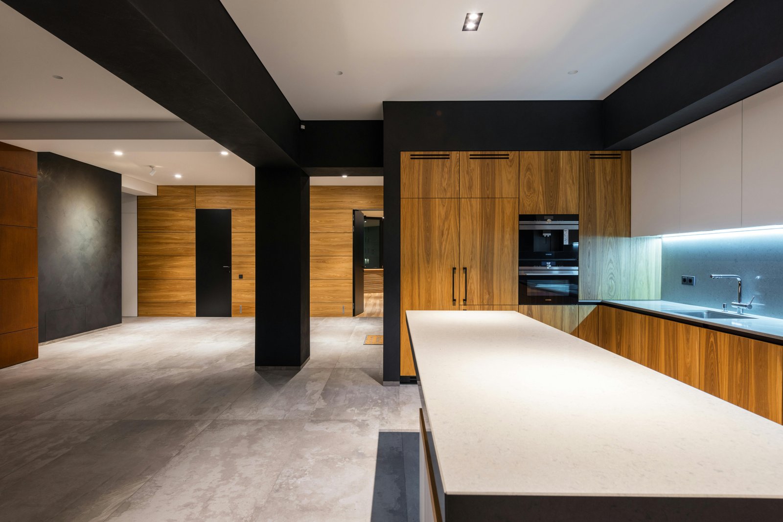Mustard Accent Island Kitchen